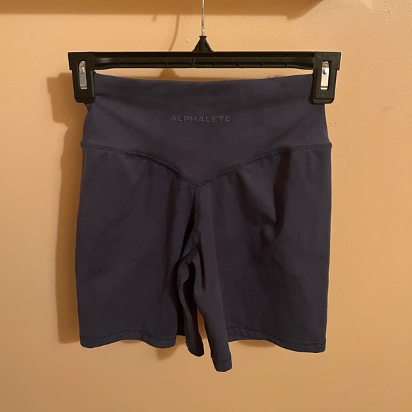 Alphalete Reversible Dark Blue Tie Dye Spandex Shorts - Picture 3 of 6
